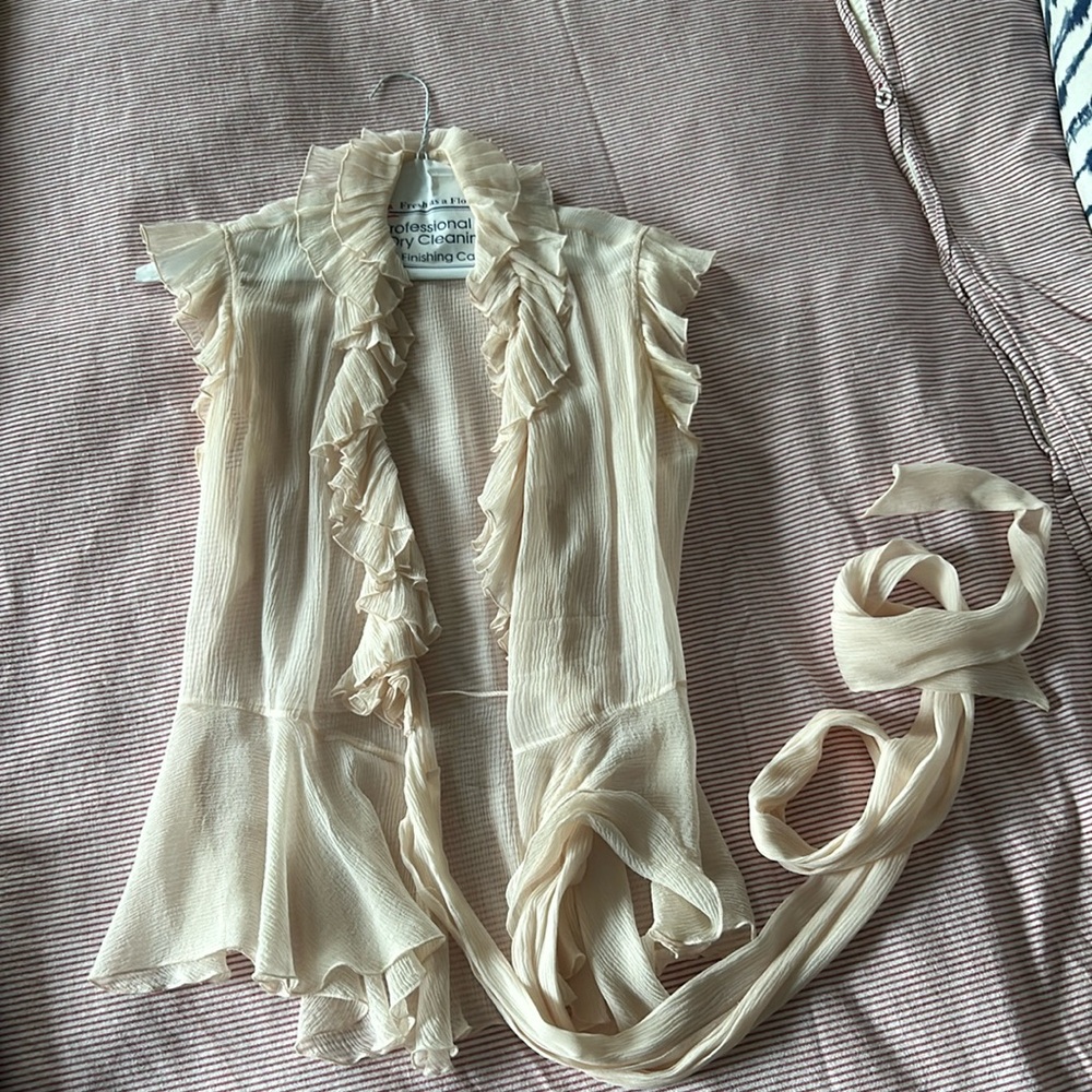 Light pink sheer DVF blouse
